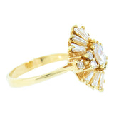 14K Yellow Gold Ladies Diamond Ring