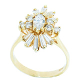 14K Yellow Gold Ladies Diamond Ring