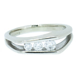 14K White Gold Ladies 1/3 ctw 3 Diamond Ring