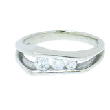 14K White Gold Ladies 1/3 ctw 3 Diamond Ring