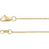 14K Yellow or White Gold Cable Chain 1mm