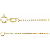 14K Diamond Cut Bead Chain 1mm
