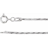 Sterling Silver Diamond Cut Snake Chain 1.25 mm