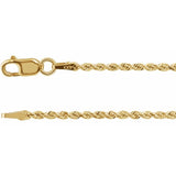 14K Diamond-Cut Rope Chain 1.6mm