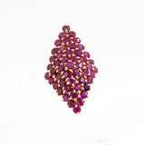 14K Yellow Gold 4.ctw 49 Ruby Ladies Cocktail Ring