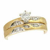 14K Yellow Gold Bridal Wedding Set with 0.35 ctw Diamonds