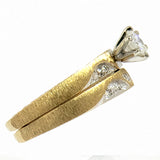 14K Yellow Gold Bridal Wedding Set with 0.35 ctw Diamonds