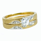 14K Yellow Gold Bridal Wedding Set with 0.35 ctw Diamonds