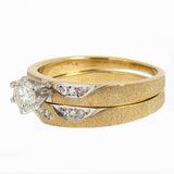 14K Yellow Gold Bridal Wedding Set with 0.35 ctw Diamonds