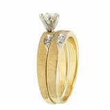 14K Yellow Gold Bridal Wedding Set with 0.35 ctw Diamonds