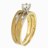 14K Yellow Gold Bridal Wedding Set with 0.35 ctw Diamonds