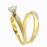 14K Yellow Gold Bridal Wedding Set with 0.35 ctw Diamonds