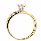 14K Yellow Gold Bridal Wedding Set with 0.35 ctw Diamonds