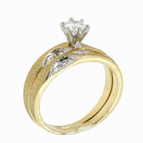 14K Yellow Gold Bridal Wedding Set with 0.35 ctw Diamonds