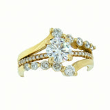 14K Gold Mossanite and Diamond Bridal Set