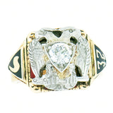 14K Gold 0.52 ct Men's Thirty-Second Degree Masonic Ring