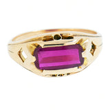 10K Red Gold Men's Vintage Lab-Ruby Ring