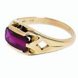 10K Red Gold Men's Vintage Lab-Ruby Ring