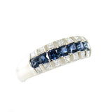 14K Gold Ladies Diamond and Sapphire Ring