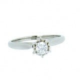 14K White Gold 0.20ct Full Cut Round Diamond Engagement Ring