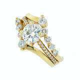 14K Gold Mossanite and Diamond Bridal Set