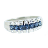 14K Gold Ladies Diamond and Sapphire Ring