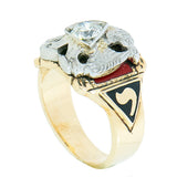 14K Gold 0.52 ct Men's Thirty-Second Degree Masonic Ring