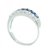 14K Gold Ladies Diamond and Sapphire Ring
