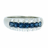 14K Gold Ladies Diamond and Sapphire Ring