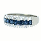 14K Gold Ladies Diamond and Sapphire Ring