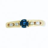 14K Gold Ladies Diamond and Sapphire Ring