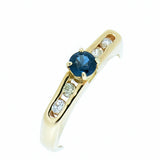 14K Gold Ladies Diamond and Sapphire Ring