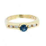 14K Gold Ladies Diamond and Sapphire Ring