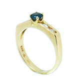 14K Gold Ladies Diamond and Sapphire Ring