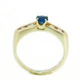 14K Gold Ladies Diamond and Sapphire Ring