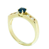 14K Gold Ladies Diamond and Sapphire Ring