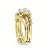 14K Gold Mossanite and Diamond Bridal Set