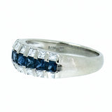 14K Gold Ladies Diamond and Sapphire Ring