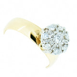 14K Yellow Gold 0.50 ctw Ladies 8 Diamond Cluster Ring