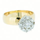 14K Yellow Gold 0.50 ctw Ladies 8 Diamond Cluster Ring
