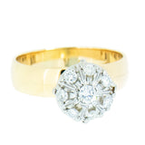 14K Yellow Gold 0.50 ctw Ladies 8 Diamond Cluster Ring