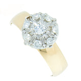 14K Yellow Gold 0.50 ctw Ladies 8 Diamond Cluster Ring