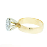 14K Yellow Gold 0.50 ctw Ladies 8 Diamond Cluster Ring