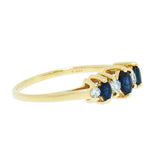 14K Yellow Gold Ladies Diamond and Sapphire Ring