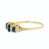 14K Yellow Gold Ladies Diamond and Sapphire Ring