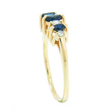 14K Yellow Gold Ladies Diamond and Sapphire Ring