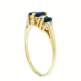 14K Yellow Gold Ladies Diamond and Sapphire Ring
