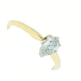 14K Gold 0.39 Carat Pear Shaped Diamond Engagement Ring