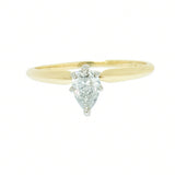 14K Gold 0.39 Carat Pear Shaped Diamond Engagement Ring