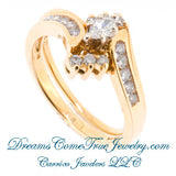 AA 14K Gold 0.61 CTW Marquise Diamond Bridal Set